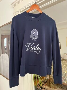 Varley Navy DoubleSoft Crewneck Sweatshirt
